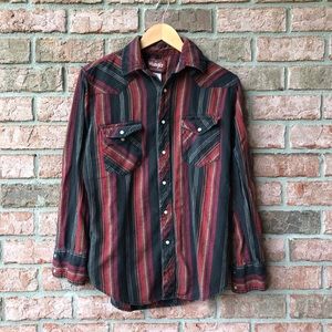 Vintage Black & Red Wrangler Flannel (M)